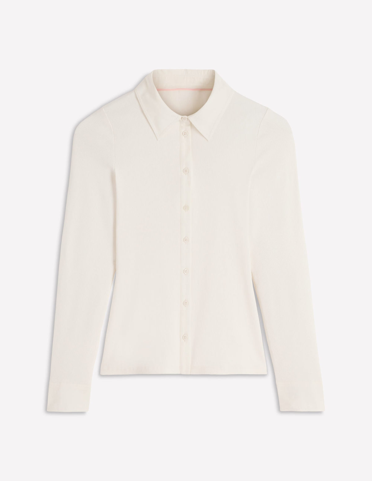 Collared Button Through Top-Ivory