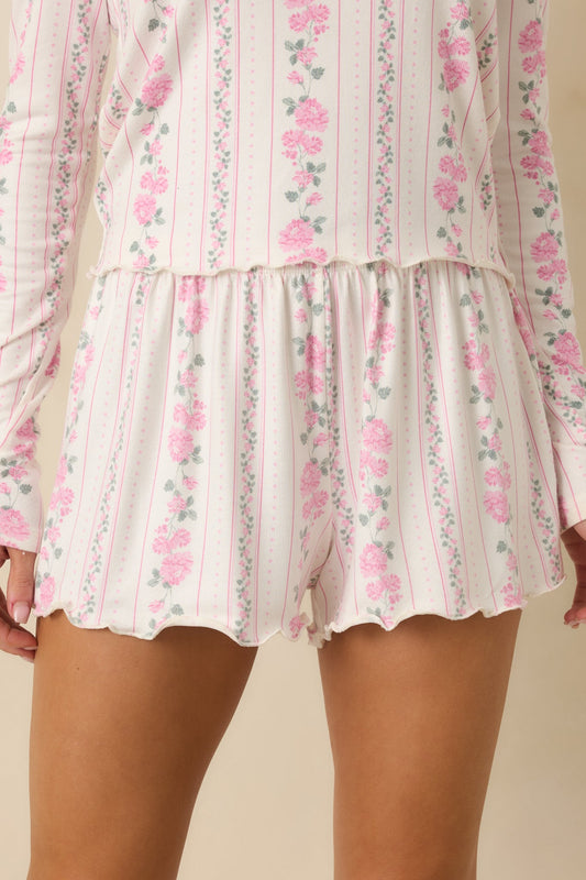 Z Supply Vanilla Ice Multi Amour Boudoir Floral Shorts