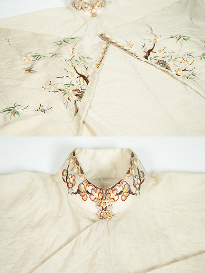 Jiu Cha 旧茶 Aged Tea Fairy Ming Dynasty Custom Yunjian Cloud Collar Long Top & Mamian Skirt Set