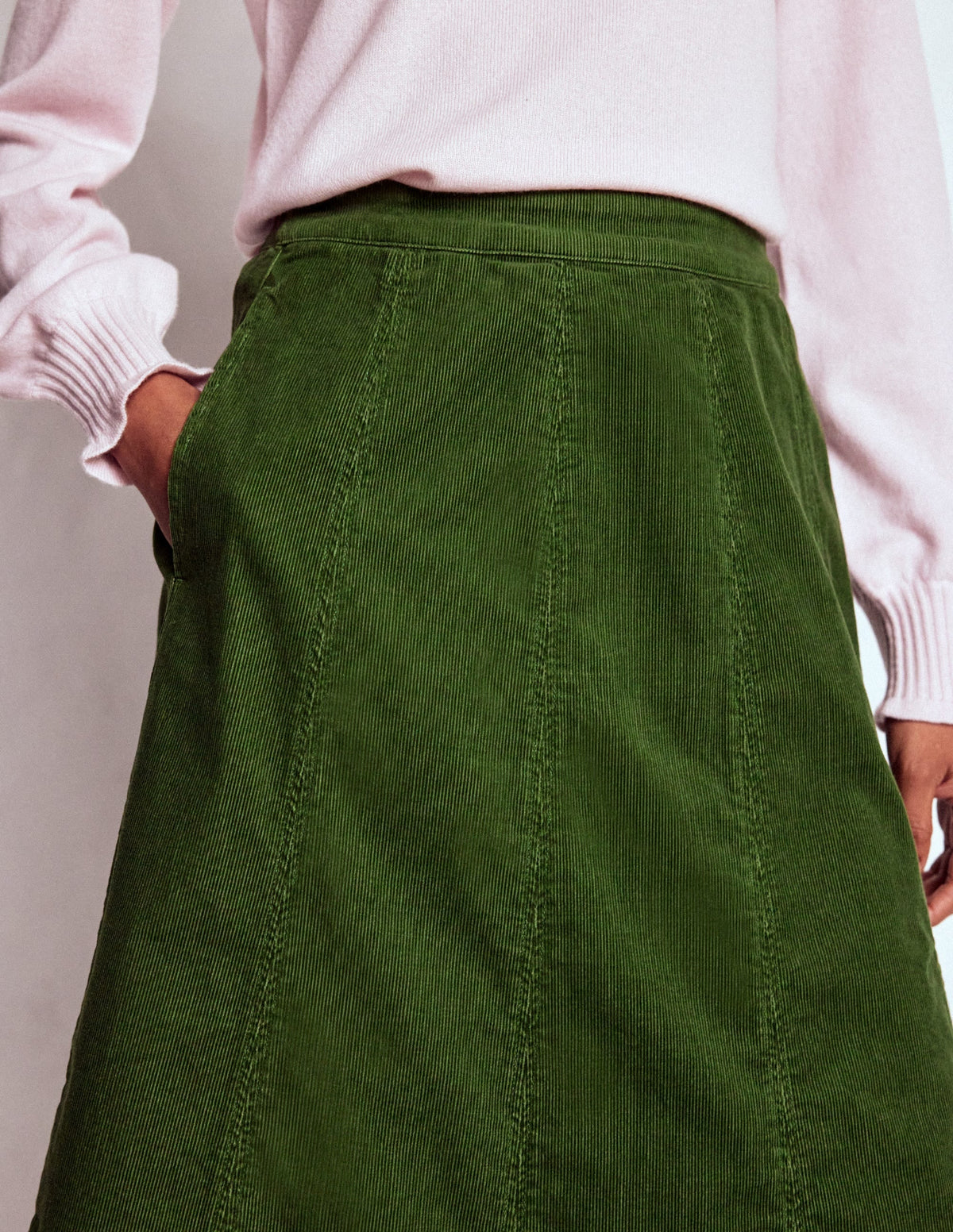 Joy Cord Midi Skirt-Fern