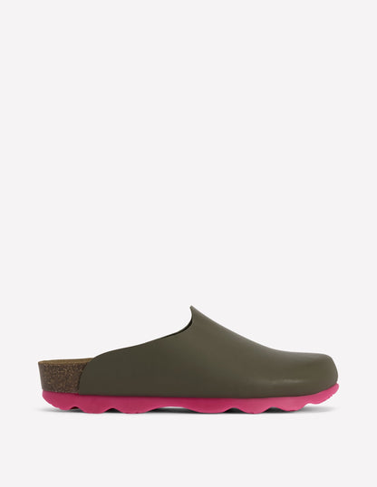 Lyla Colour Block Clogs-Khaki/Pink