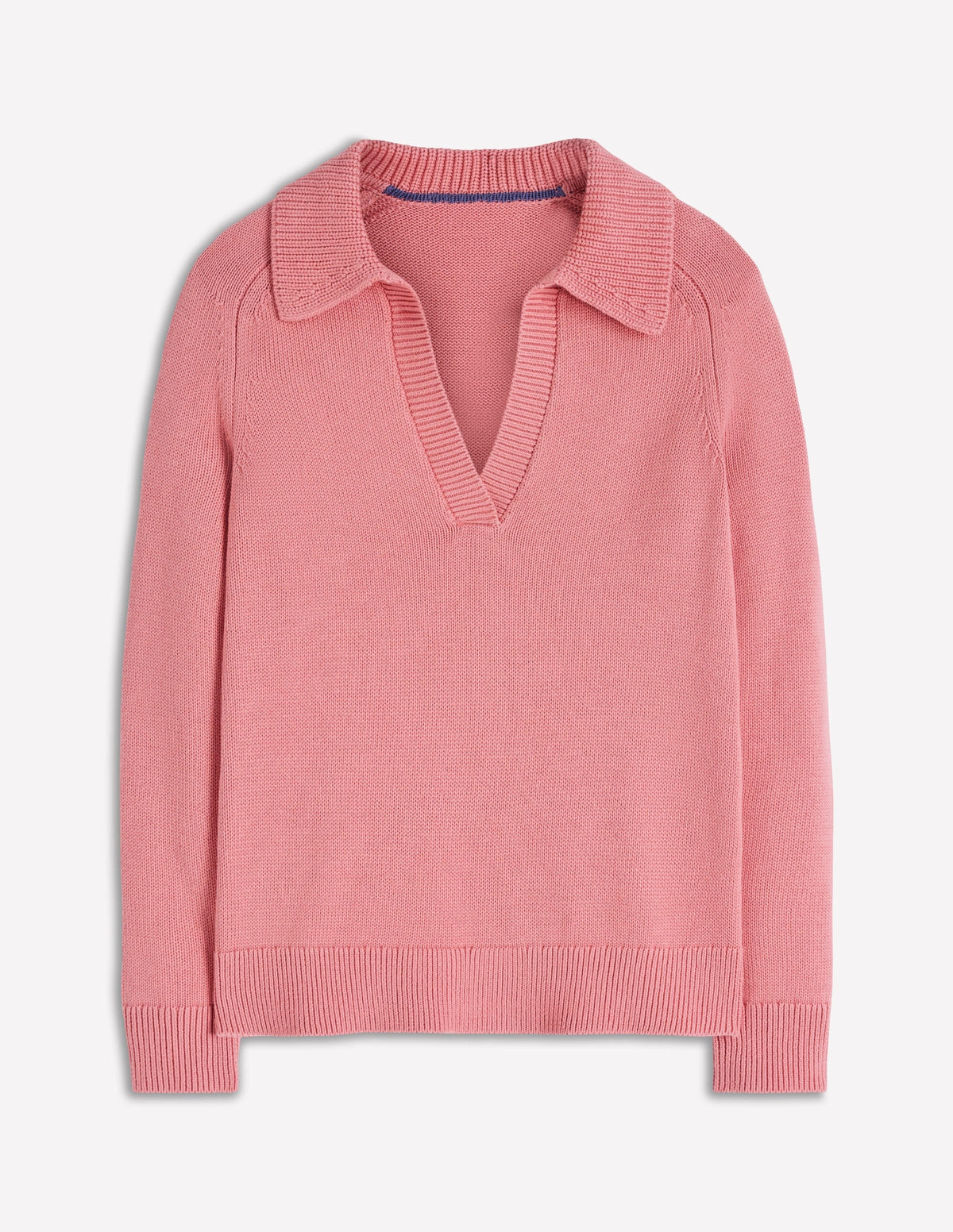 Cotton Henley Sweater-Dusty Rose