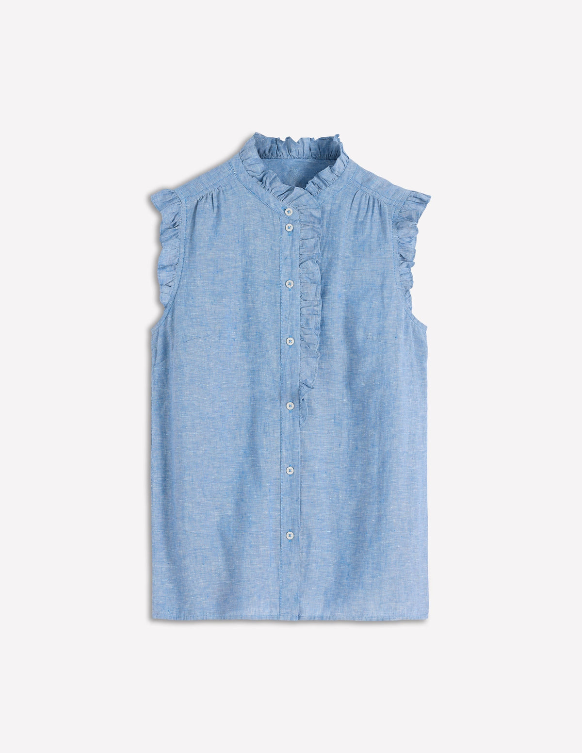 Isabel Sleeveless Linen Top-Chambray