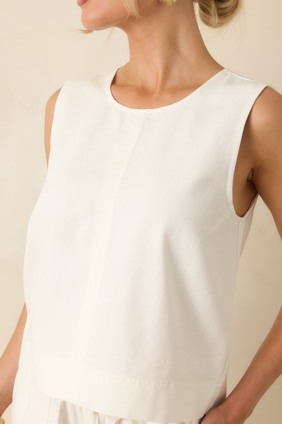 Z Supply Sun Seeker Ivory Twill Cropped Tank