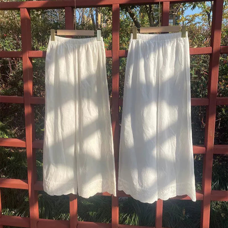 Yin Yue 隐月 Hidden Moon Cotton & Linen Lace Qipao Hanfu Undergarment Pants