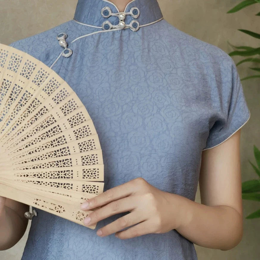Gu Shu 古书 Vintage Book 1930s Daily Pearl Short Sleeve Qipao