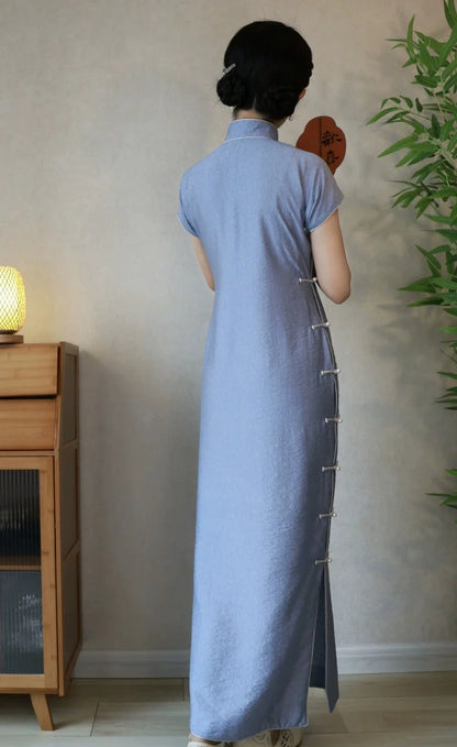 Gu Shu 古书 Vintage Book 1930s Daily Pearl Short Sleeve Qipao