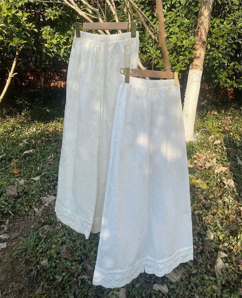 Yin Yue 隐月 Hidden Moon Cotton & Linen Lace Qipao Hanfu Undergarment Pants