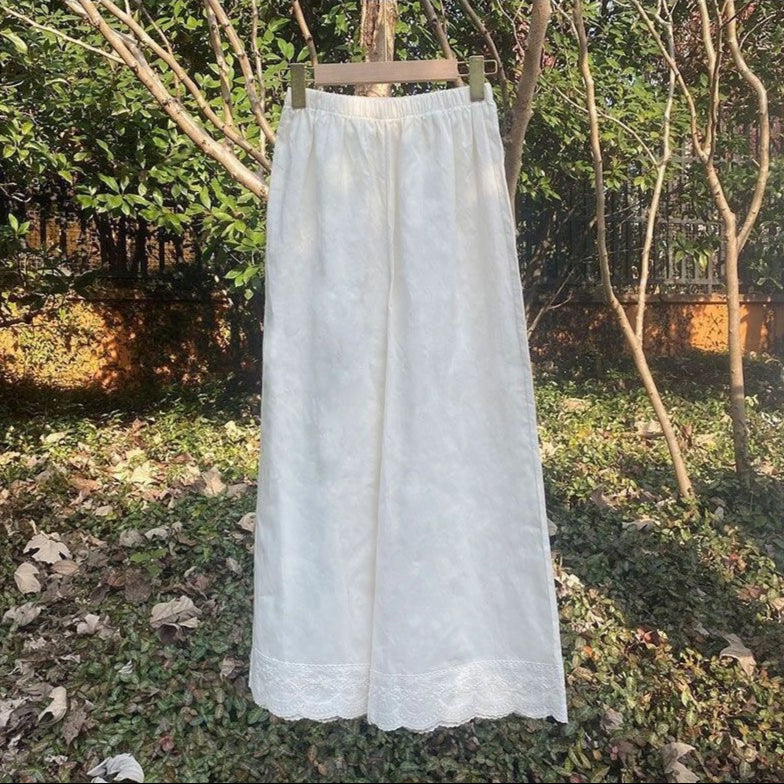 Yin Yue 隐月 Hidden Moon Cotton & Linen Lace Qipao Hanfu Undergarment Pants