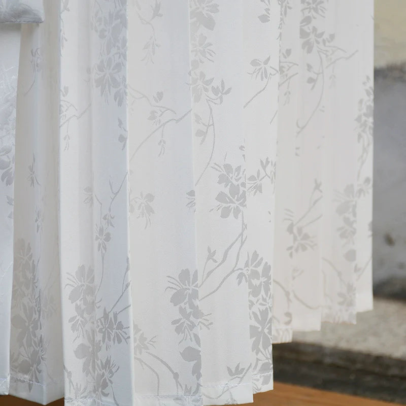 Hua Zhi 花枝 Flower Branch Song Dynasty Satin Floral Baidiequn Skirt