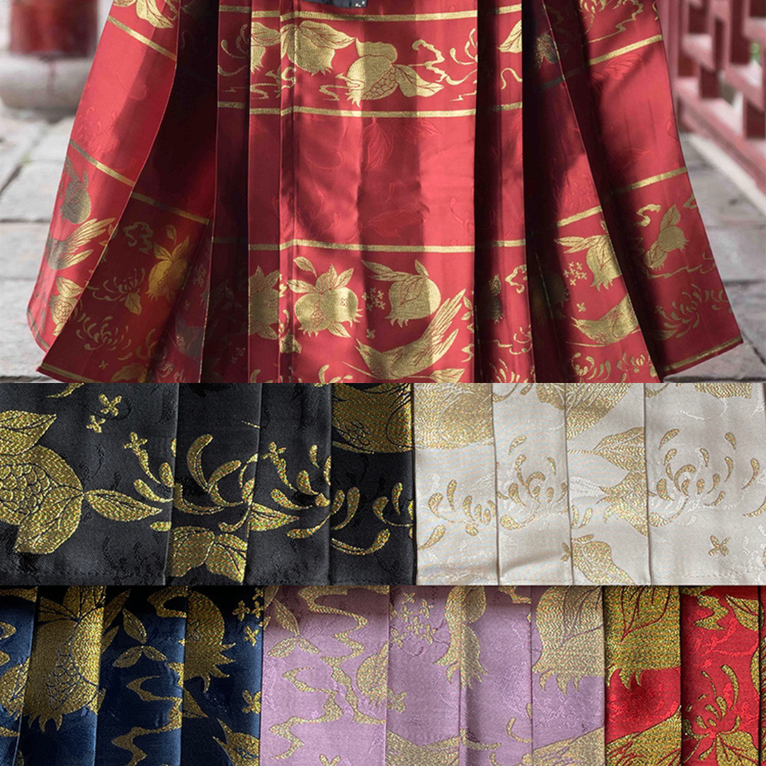 Hua Ling'er 花灵儿 Flower Spirit Ming Dynasty Plus Size Liling Standing Collar Top & Mamian Skirt