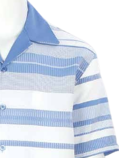 Apollo King Royal Diamond Blue and White Striped Classic Fit Walking Suit