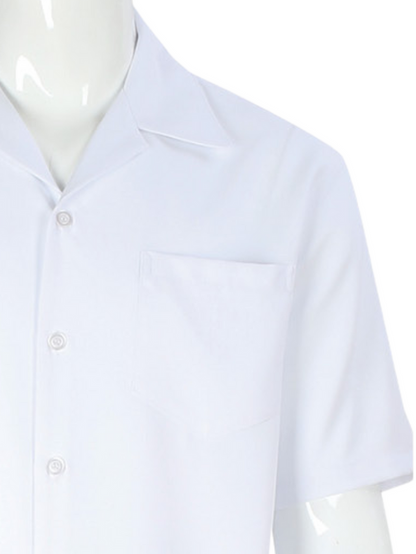 Apollo King Royal Diamond White Textured Classic Fit Short Sleeve Walking Suit