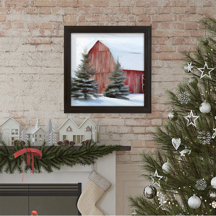 Barn with Trees