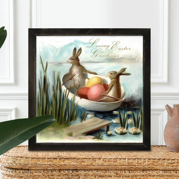 Bunnies in an Egg Boat
