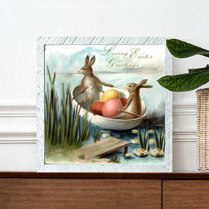 Bunnies in an Egg Boat