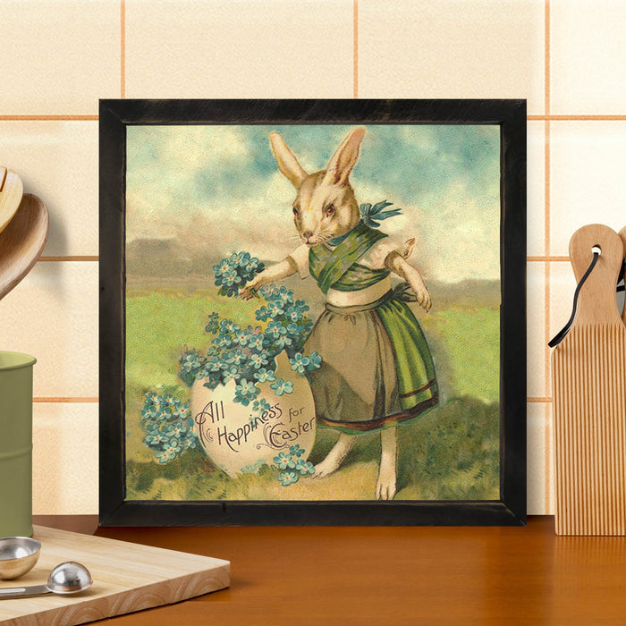 Bunny with Clovers