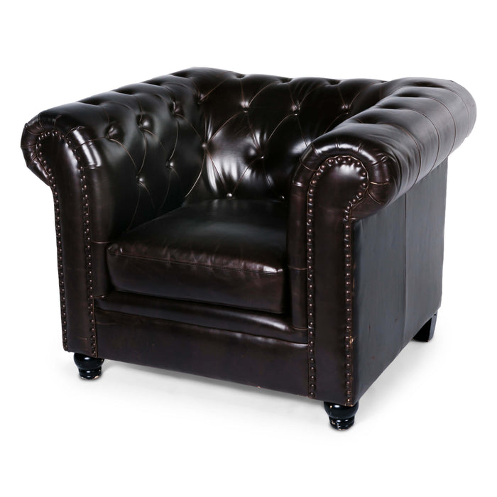 Chesterfield Brown Leather Club Chair