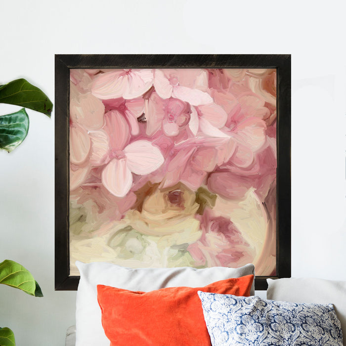 China Vase Pink Hydrangeas
