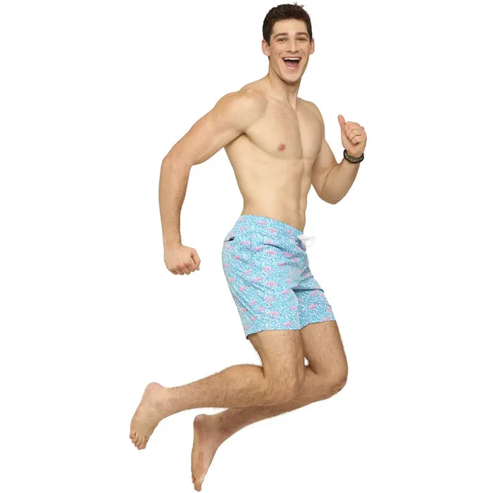 Chubbies Men's The Domingoes are for Flamingoes Swim Trunks - 7" Inseam