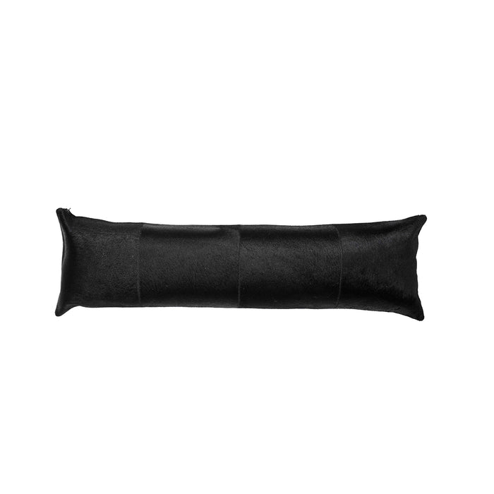 Cowhide Patchwork Black Pillow