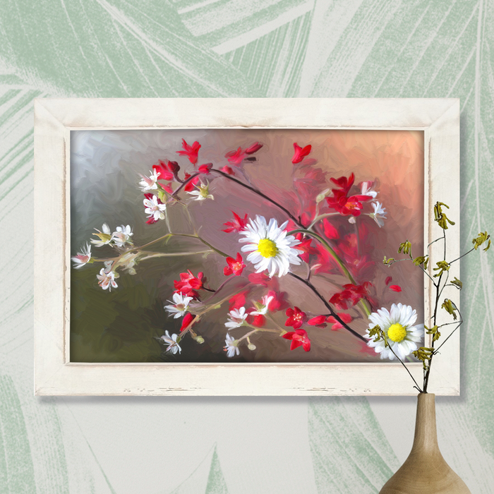Daisy and Red Blooms