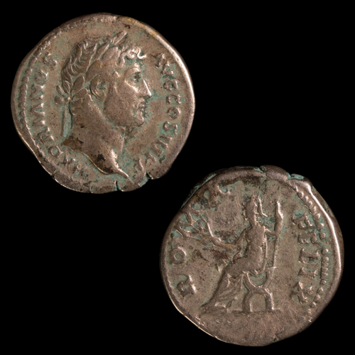 Denarius, Emperor Hadrian, Roma Reverse - 130 CE - Roman Empire - Auction 9/6/23