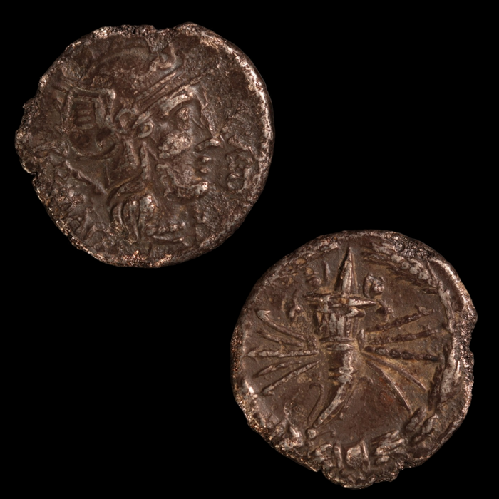 Denarius, Roman Republic, Roma & Cornucopia - 127 BCE - Roman Republic - Auction 9/6/23