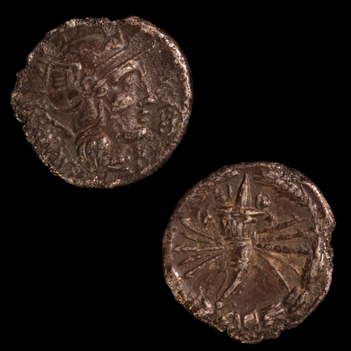 Denarius, Roman Republic, Roma & Cornucopia - 127 BCE - Roman Republic - Auction 9/6/23