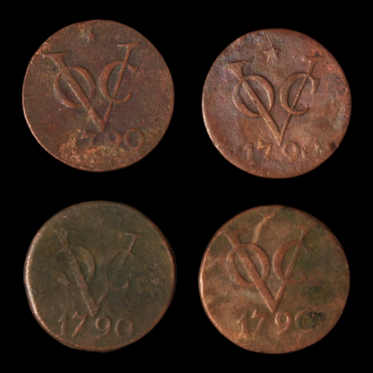 Dutch East India Co. (VOC) Double Duit Lot #2 - 1790 - Southeast Asia - 3/29/23 Auction