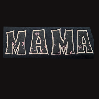 Embroidered Celestial Mama Applique Full Zip Hoodie