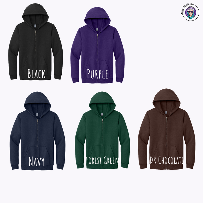Embroidered Celestial Mama Applique Full Zip Hoodie