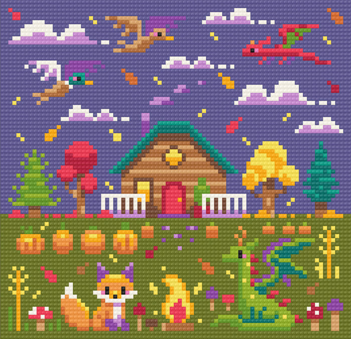 Enchanted Autumn | Pixel Charted | Ready To Ship