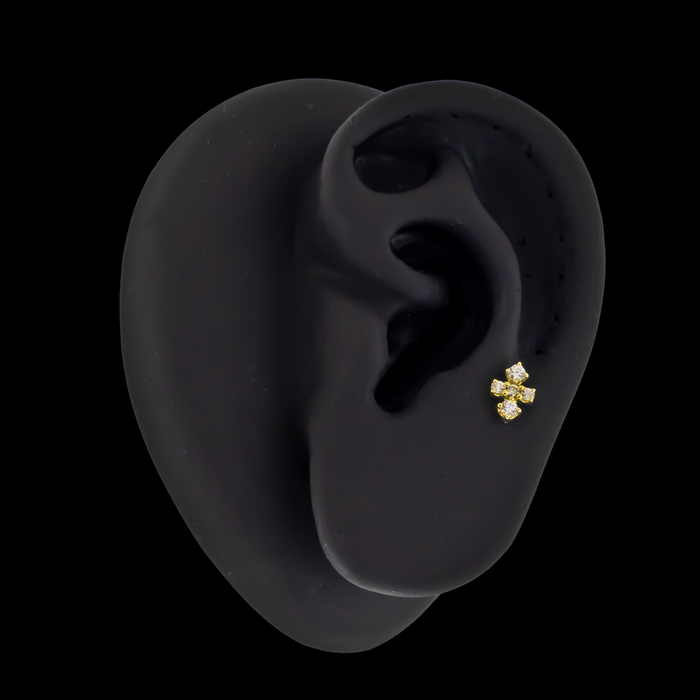 Finley - 18kt Gold Threadless End - Khrysos Jewelry
