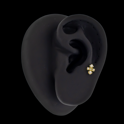 Finley - 18kt Gold Threadless End - Khrysos Jewelry