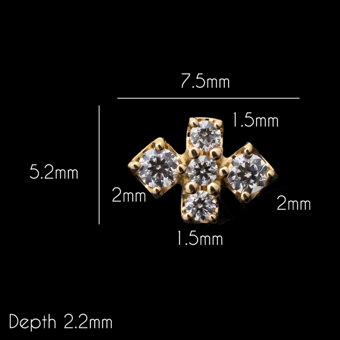 Finley - 18kt Gold Threadless End - Khrysos Jewelry