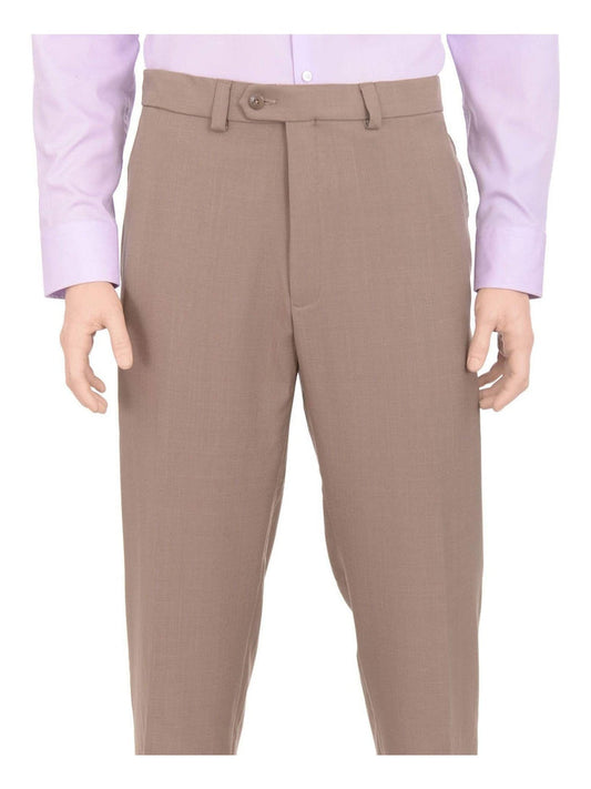 Haggar Sale Pants Haggar Regular Fit Taupe Textured Flat Front Comfort Waist Washable Dress Pants