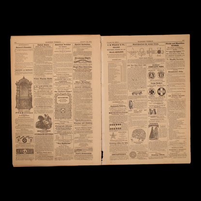 Harper's Weekly — Gen. Burnside Cover, "The Life of a Spy" Engraving, "Honor the Brave" Centerfold