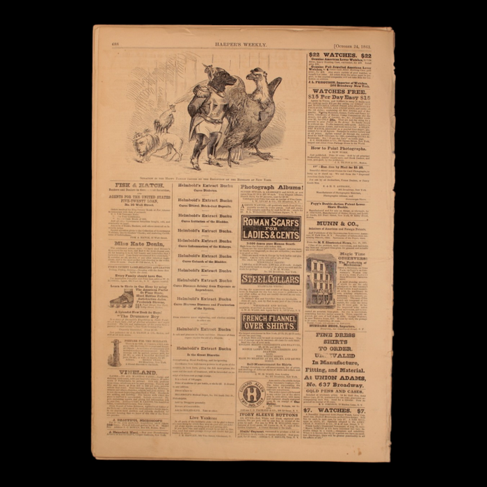 Harper's Weekly — Gen. Burnside Cover, "The Life of a Spy" Engraving, "Honor the Brave" Centerfold