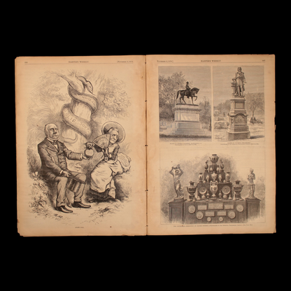 Harper's Weekly — "The Solid South," Many Political Comics About the Post War South