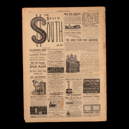 Harper's Weekly — "The Solid South," Many Political Comics About the Post War South
