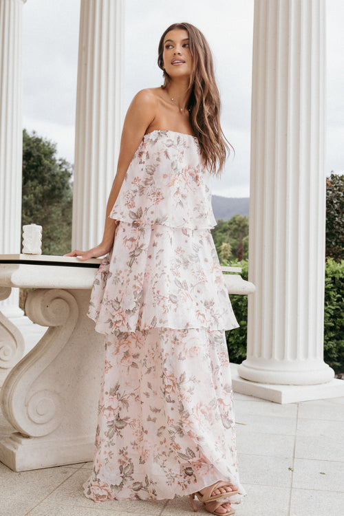 Bloom Strapless Maxi Dress - Floral