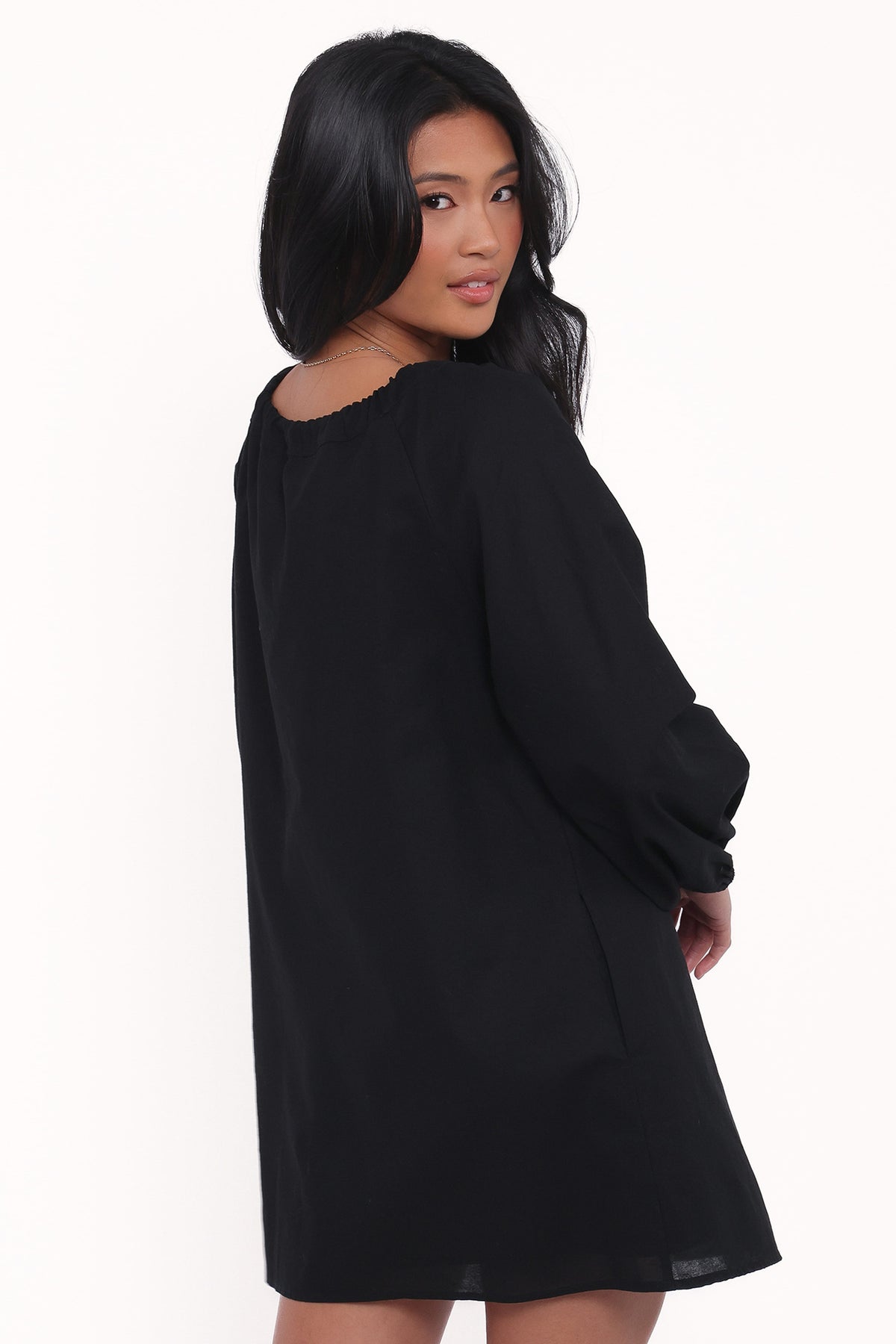 Walker Smock Mini Dress - Black