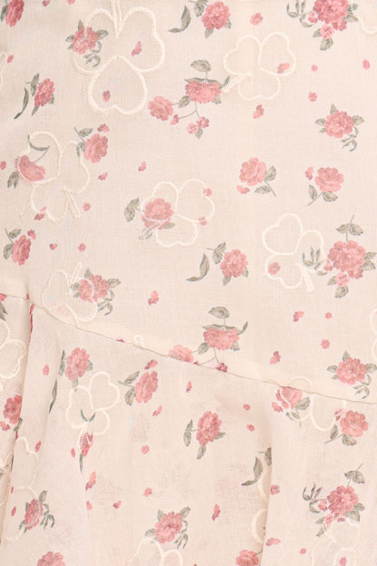 Maris Romper - Ivory Pink Rose