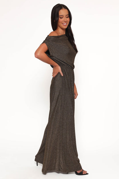 Noelle Jumpsuit - Gold Black