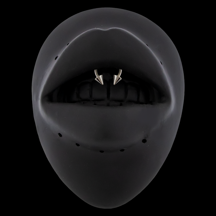 Smiley Piercing- 16G Threaded Horsehoe w/ Spike - Khrysos Jewelry