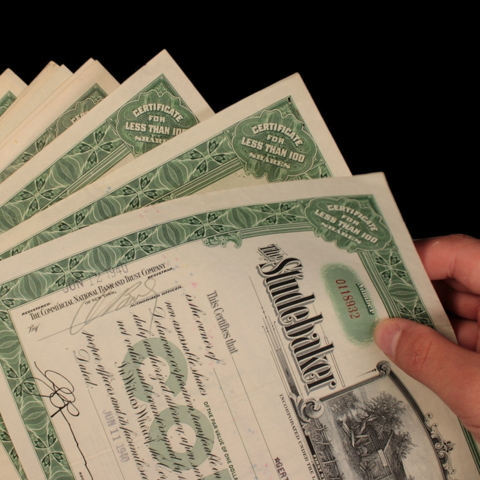 Studebaker Corporation Stock Certificate - 1940s - Auto Industry
