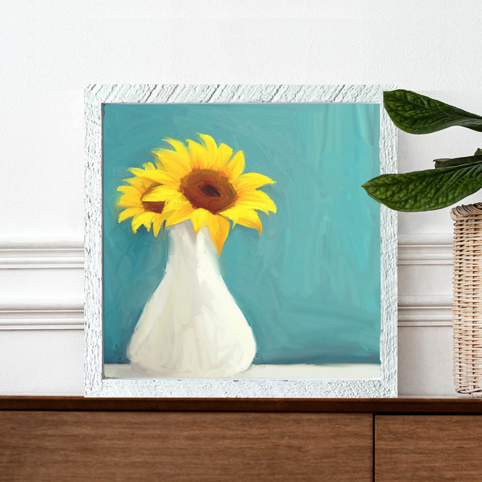 Sunflowers in White Vase