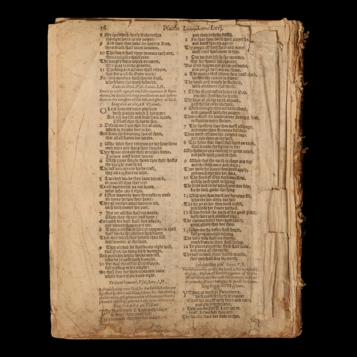 "The Whole Booke of Paslmes," Portion of an English Psalm Hymnal - Published 1614 - England