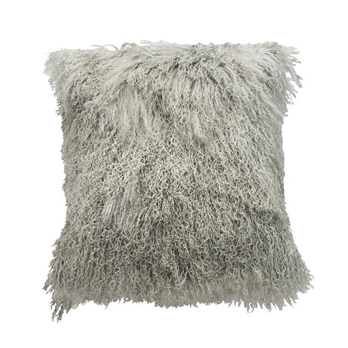 Tibetan Sheep Throw Pillow - Ash Grey